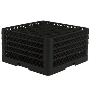 175-TR12HHHH06 Rack Max Glass Rack w/ (30) Compartments - (4) Extenders, Black