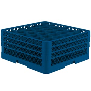 175-TR12HHH44 Rack Max Glass Rack w/ (30) Compartments - (3) Extenders, Royal Blue