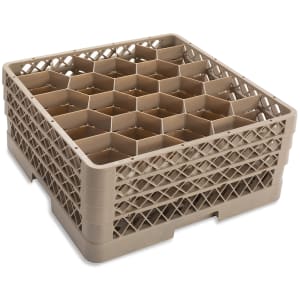 175-TR11GGG Traex® Full Size Rack Max® Glass Rack w/ (20) Compartments - (3) Extenders, Beige
