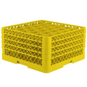 175-TR12HHHH08 Rack Max Glass Rack w/ (30) Compartments - (4) Extenders, Yellow