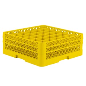 175-TR7CC08 Rack-Master Glass Rack w/ (36) Compartments - (2) Extenders, Yellow