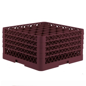 175-TR7CCCC21 Rack-Master Glass Rack w/ (36) Compartments - (4) Extenders, Burgundy