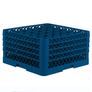 175-TR7CCCC44 Rack-Master Glass Rack w/ (36) Compartments - (4) Extenders, Royal Blue 