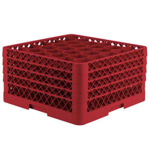 175-TR12HHHH02 Rack Max Glass Rack w/ (30) Compartments - (4) Extenders, Red