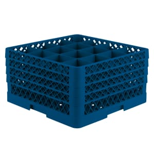 175-TR8DDDD44 Rack-Master Glass Rack w/ (16) Compartments - (4) Extenders, Royal Blue