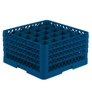 175-TR6BBBB44 Rack-Master Glass Rack w/ (25) Compartments - (4) Extenders, Royal Blue