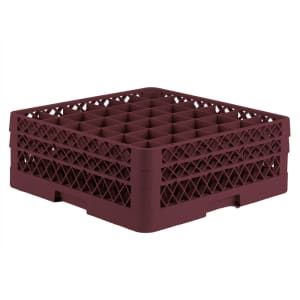175-TR7CC21 Rack-Master Glass Rack w/ (36) Compartments - (2) Extenders, Burgundy