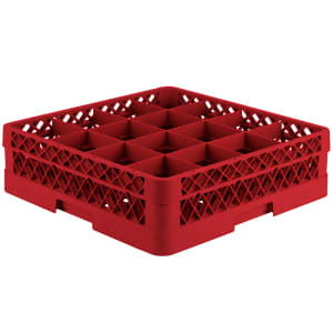 175-TR8D02 Rack-Master Glass Rack w/ (16) Compartments - (1) Extender, Red
