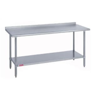 212-31424362R 36" 14 ga Work Table w/ Undershelf & 300 Series Stainless Top, 1 1/8" Backsplash