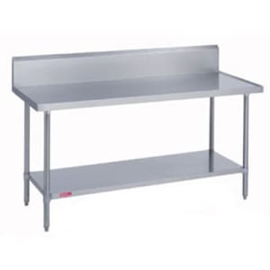 212-314242410R 24" 14 ga Work Table w/ Undershelf & 300 Series Stainless Top, 9 1/2" Backsplash