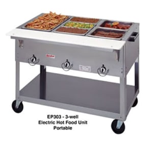 212-EP3052081 72 3/8" Hot Food Table w/ (5) Wells & Cutting Board, 208v/1ph