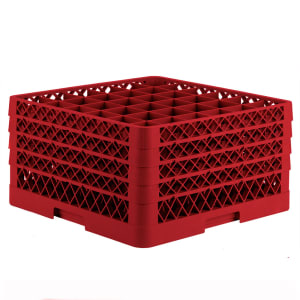 175-TR7CCCC02 Rack-Master Glass Rack w/ (36) Compartments - (4) Extenders, Red