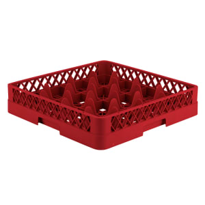175-TR802 Rack-Master Glass Rack w/ (16) Compartments - Red