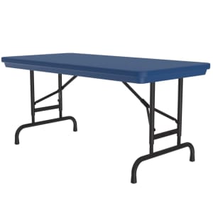228-RA244827 48" R-Series Rectangular Folding Table w/ Blue Plastic Top, 32"H