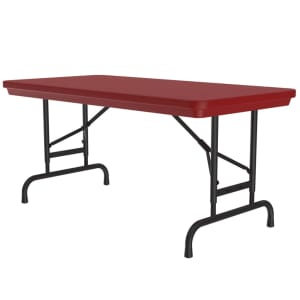 228-RA244825 48" R-Series Rectangular Folding Table w/ Red Plastic Top, 32"H