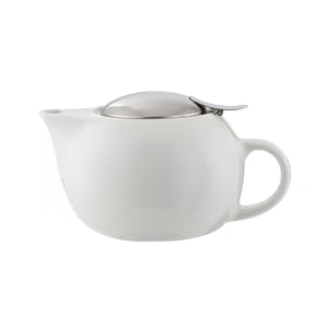 482-TPC10WH 10 oz Teapot w/ Lid, Infuser Basket, White Ceramic