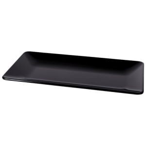 701-M168RCB 16" x 8" Rectangular Symmetry Platter - Melamine, Black