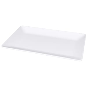 701-M1811RCNW 18" x 11 1/2" Rectangular Symmetry Platter - Melamine, Display White