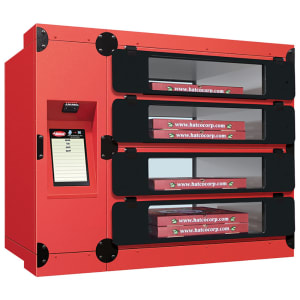 042-F2GBP21C Flav-R 2-Go® Built In Pizza Locker w/ (4) Lockers - Center Controls, Warm Red, 120v