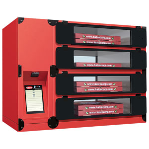 042-F2GP21C Flav-R 2-Go® Countertop Pizza Locker w/ (4) Lockers - Center Controls, Warm Red, 120v