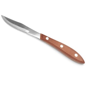 264-850527 8 1/5" Steak Knife with Pakka Wood Handle & Stainless Steel Blade