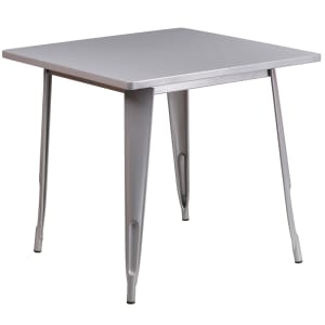 916-ETCT0021SILGG 31 1/2" Square Dining Height Table - Steel, Silver