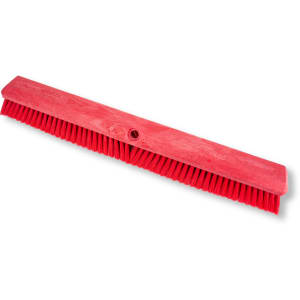 028-41891EC05 24" Push Broom Head w/ Red Fine & Medium Polyester Bristles