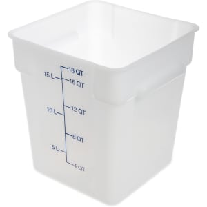 028-11965PE02 18 qt Square Food Storage Container - Polyethylene, White