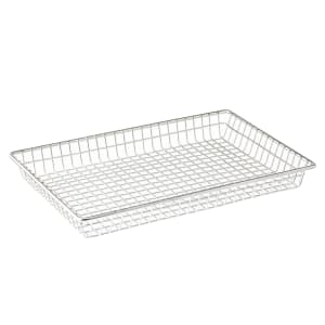 229-10524 Rectangular Serving Basket - 12"L x 8"W x 1 1/2"H, Stainless Steel Wire