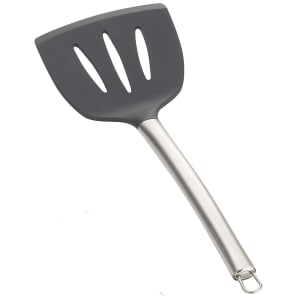 229-CW403 14" Slotted Serving Spatula w/ Black Silicone Head & Stainless Steel Handle