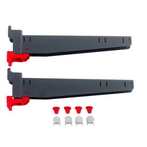 001-SMA18A 18" SmartLever™ Shelf Arm Pair w/ (4) Mount Hooks & (4) Locking Wedges