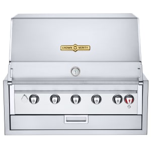 828-IBI36LP 36" Built In Commercial Outdoor Charbroiler w/ (5) Burners - Roll Dome, Liquid Propane