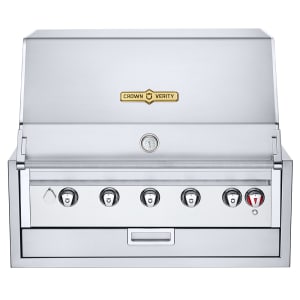 828-IBI36NG 36" Built In Commercial Outdoor Charbroiler w/ (5) Burners - Roll Dome, Natural Gas
