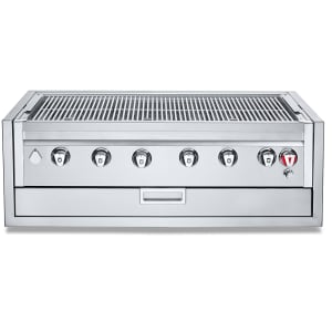 828-IBI42GOLP 42" Built In Commercial Outdoor Charbroiler Grill Only w/ (6) Burners - Liquid Propane