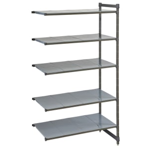 144-CBA216084S5580 Camshelving Basics Solid Add-On Shelf Kit - 5 Shelves, 60"L x 21"W x...