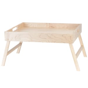 151-22381171 Rectangular Room Service Tray w/ Fold Out Legs - 22 1/2"L x 17"W x 8"H, Blonde Maple