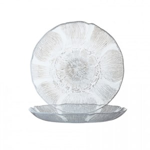 450-J0232 7 1/2" Round Fleur Dessert Plate - Glass, Clear