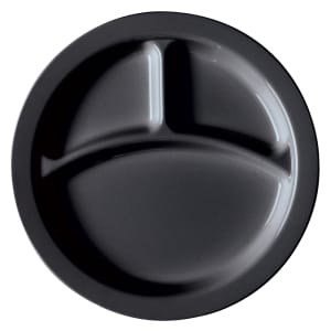 144-93CW110 9" Round Plastic Dinner Plate, Black
