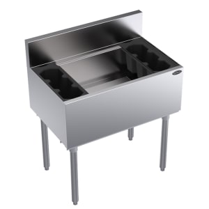 381-KR183010 30" Royal Series Cocktail Station w/ 92 lb Ice Bin, Stainless Steel