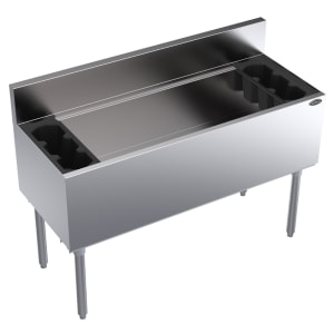 381-KR1848DP10 48" Royal Series Cocktail Station w/ 194 lb Ice Bin, Stainless Steel