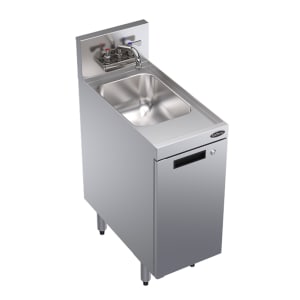 381-KR18SD12C Under Bar Storage Unit w/ Sink - Hinged Door Base, 12" x 24"