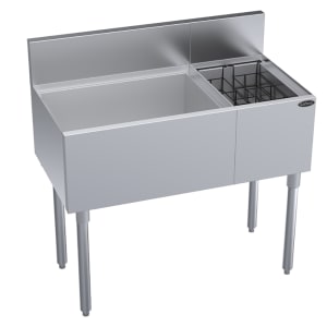381-KR18M36L10 36" Royal Series Cocktail Station w/ 74 lb Ice Bin, Stainless Steel