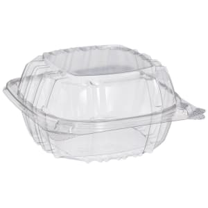 538-C57PST1 ClearSeal® Hinged Lid Food Container - 6"L x 6"W x 3"H, Plastic, Clear