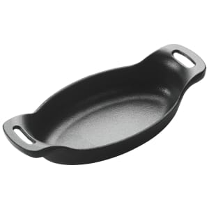 080-CASM6O Oval Mini Induction Server - 6 1/2" x 4 1/4", Cast Iron, Matte Black Enamel