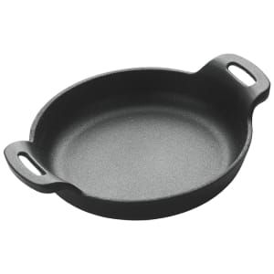 080-CASM6R 6 3/8" Round Mini Induction Server - Cast Iron, Matte Black Enamel