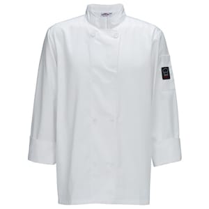 080-UNF6WM Mulholland Chef's Jacket w/ Long Sleeves - Poly/Cotton, White, Medium
