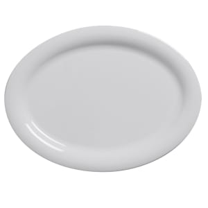 166-DPL9WH 9 3/4" x 7 1/4" Oval Jane Platter - Melamine, White