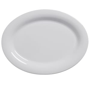 166-DPL12WH 12" x 9" Oval Jane Platter - Melamine, White