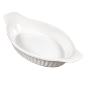 158-564011 8 oz. Porcelain, Oval, Lasagna Baking Dish, White