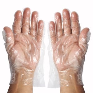 080-GLPL 500 Disposable Textured Gloves, Size Large, Polyethylene